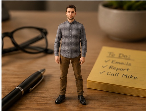 Generated realistic miniature desk photography example 3