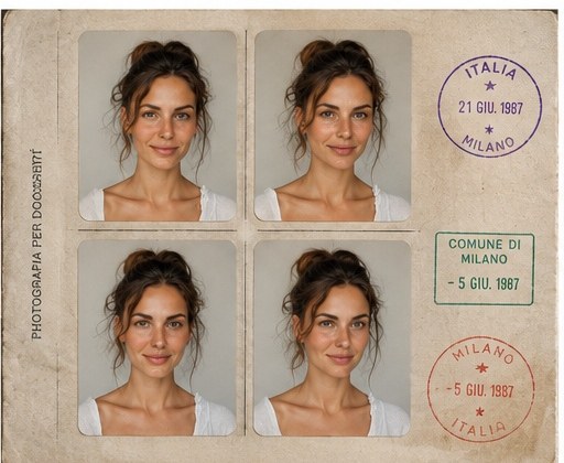 AI portrait result created with Realistic Vintage Passport Photo Set Prompt example 2