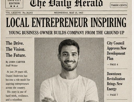 Vintage newspaper cover AI result example 1