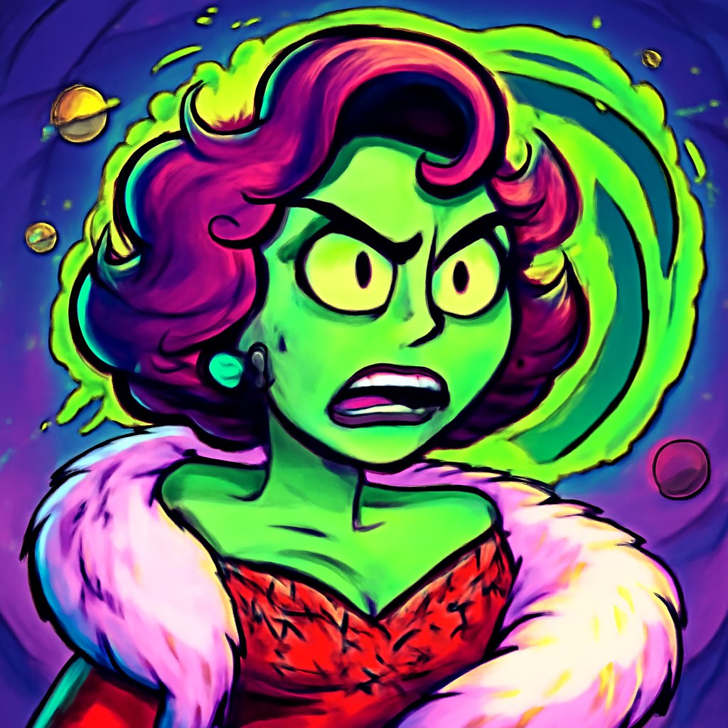 Chaotic Sci-Fi Cartoon Avatar Prompt generated result example 2