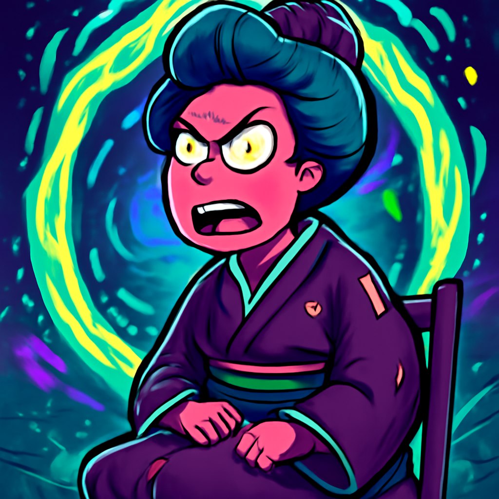 Chaotic Sci-Fi Cartoon Avatar Prompt generated result example 3